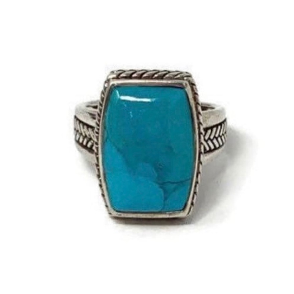 Vintage Signed Barse Turquoise Sterling 925 Southwest Ring:  Size 7